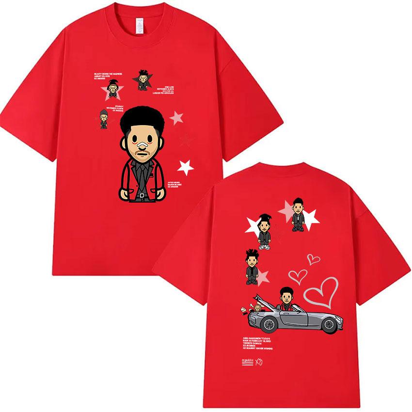 Rapper THE WEEKND Tour Album Merch T Shirts Men Women Vintage High Quality Fashion Tshirts Casual Cotton Short Sleeve Tshirt 4XL
Rapper THE WEEKND Tour Album Merch T Shirts Men Women Vintage High Quality Fashion Tshirts Casual Cotton Short Sleeve Tshirt 4XL
