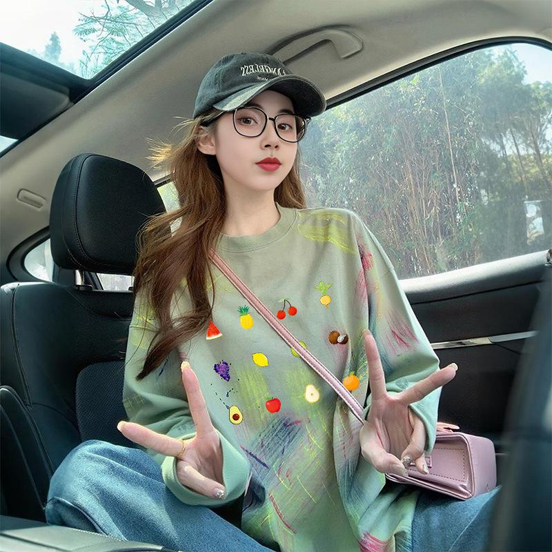 Pure cotton base shirt 2026 spring and autumn new long-sleeve t-shirt for women, loose fit top M зелёный
Pure cotton base shirt 2026 spring and autumn new long-sleeve t-shirt for women, loose fit top M зелёный