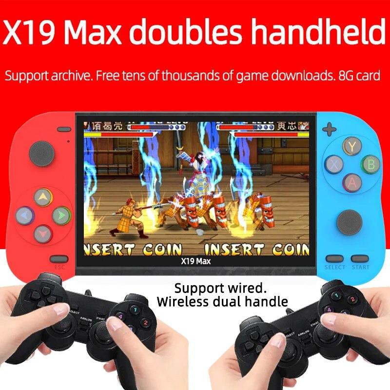 Портативный игровой плеер X19 max с экраном 5,1 дюйма, классическая игровая консоль в стиле ретро, двойной джойстик и кристальная кнопка PSP GBA Arcade FC Boxing
Портативный игровой плеер X19 max с экраном 5,1 дюйма, классическая игровая консоль в стиле ретро, двойной джойстик и кристальная кнопка PSP GBA Arcade FC Boxing