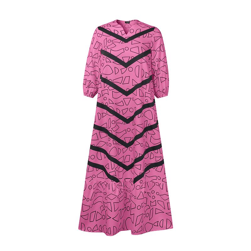 Женское повседневное платье макси оверсайз с круглым вырезом и рукавами 3/4, в полоску, свободного кроя, с оборками L розовый
Женское повседневное платье макси оверсайз с круглым вырезом и рукавами 3/4, в полоску, свободного кроя, с оборками L розовый