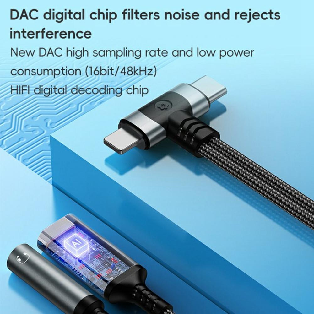 8 Pin/Type-C to Type-C+3.5mm Audio Converter Nylon Braided Cable Support 10W Fast Charging Grey
8 Pin/Type-C to Type-C+3.5mm Audio Converter Nylon Braided Cable Support 10W Fast Charging Grey