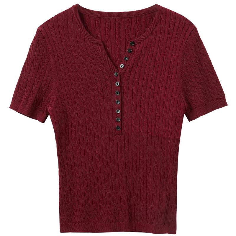 Women s Slim Fit V-Neck Short Sleeve Knit Top L
Women s Slim Fit V-Neck Short Sleeve Knit Top L
