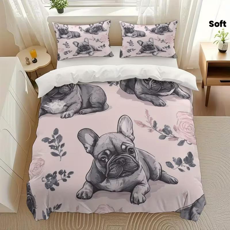 Sleeping French Bulldog Bedding Set pink floral Down Duvet Cover Queen King Double Duvet Cover Pillowcase 2/3 Gift Soft Bedroom Decoration UK Single 135x200cm
Sleeping French Bulldog Bedding Set pink floral Down Duvet Cover Queen King Double Duvet Cover Pillowcase 2/3 Gift Soft Bedroom Decoration UK Single 135x200cm