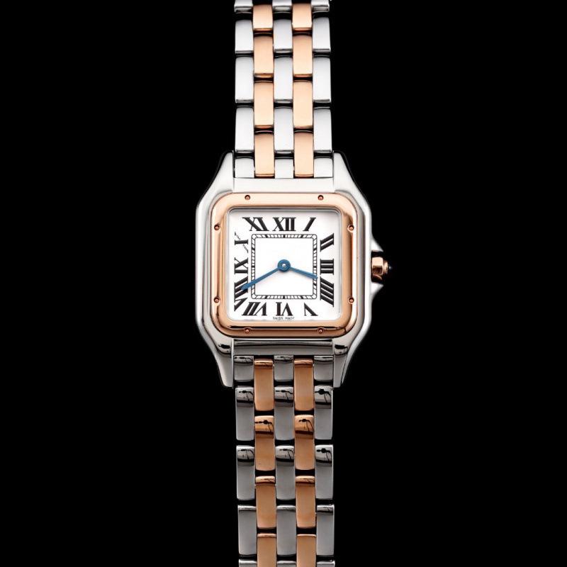 Жіночий кварцовий годинник Cartier Santos: Класичний римський циферблат, ретро-квадратний дизайн, акценти з діамантів, водонепроникний. Medium: Width 27mm x Length 37mm
Жіночий кварцовий годинник Cartier Santos: Класичний римський циферблат, ретро-квадратний дизайн, акценти з діамантів, водонепроникний. Medium: Width 27mm x Length 37mm