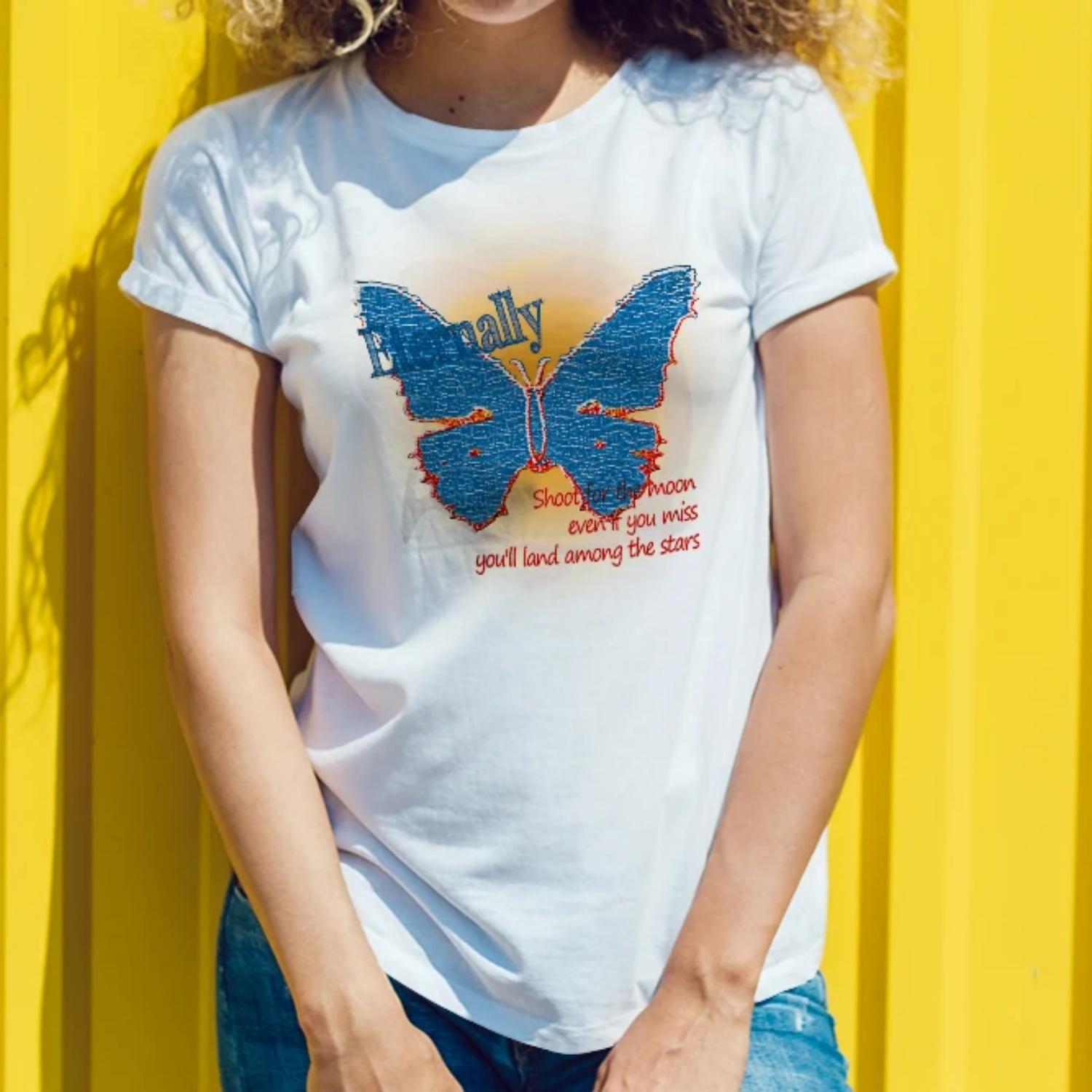Women s butterfly print T-shirt, trendy style, fashionable and casual women s T-shirt, a new treasure for dressing S белый
Women s butterfly print T-shirt, trendy style, fashionable and casual women s T-shirt, a new treasure for dressing S белый