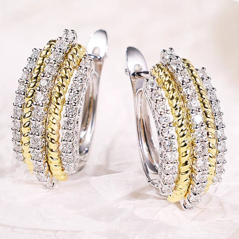Huitan Multi-Layers Design Women Two Tone Hoop Earrings for Party Daily Gorgeous Accessories Inlaid Shiny CZ Trendy Lady Zircon
Huitan Multi-Layers Design Women Two Tone Hoop Earrings for Party Daily Gorgeous Accessories Inlaid Shiny CZ Trendy Lady Zircon