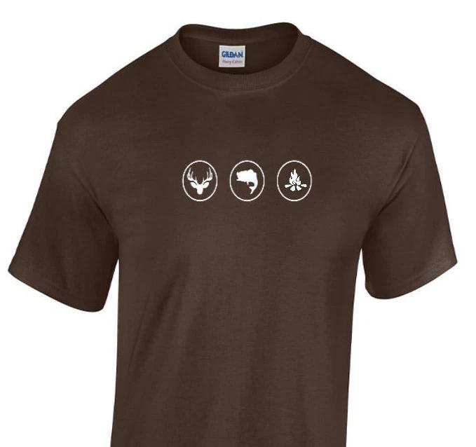 Hunting Fish Camp Symbols Camping T-Shirt Chocolate Brown White Tee Shirt S-3XL 2XL
Hunting Fish Camp Symbols Camping T-Shirt Chocolate Brown White Tee Shirt S-3XL 2XL