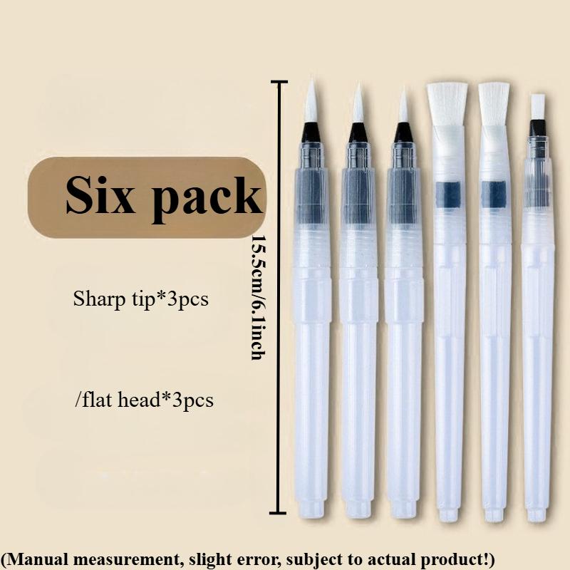6-Pack Soft Bristle Watercolor Pens -Versatile Art & Craft Brushes for Painting,Drawing,Calligraphy -Durable Plastic,Smooth Flow
6-Pack Soft Bristle Watercolor Pens -Versatile Art & Craft Brushes for Painting,Drawing,Calligraphy -Durable Plastic,Smooth Flow