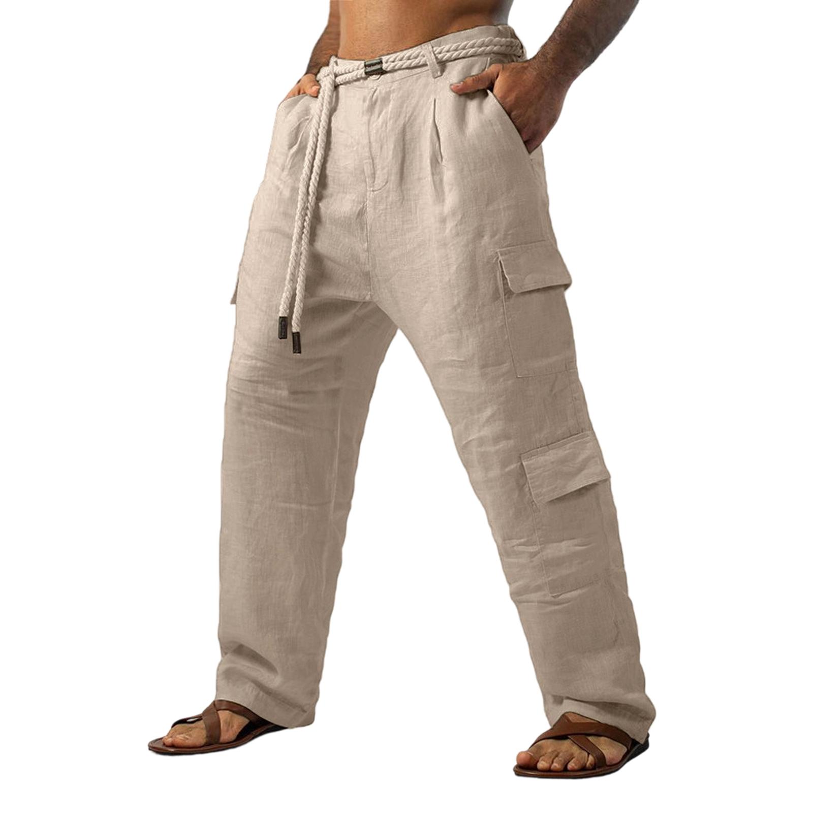 Men s Big Size Cotton And Linen Leisure Sports Trousers L хакі
Men s Big Size Cotton And Linen Leisure Sports Trousers L хакі