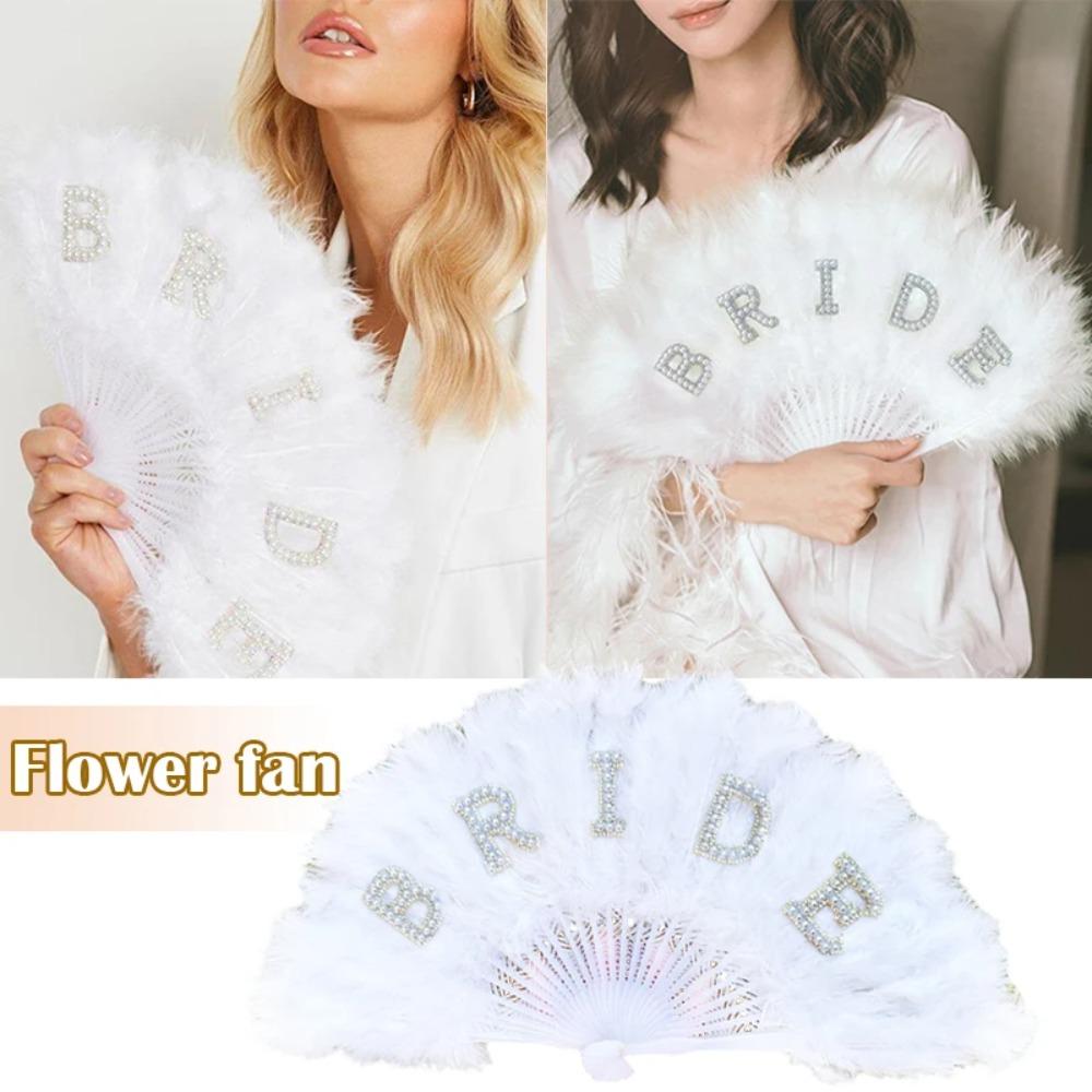 Hen Night Party Bridal Fan Bridal Shower Engagement Folding Fan Bride Feather Fan Wedding
Hen Night Party Bridal Fan Bridal Shower Engagement Folding Fan Bride Feather Fan Wedding