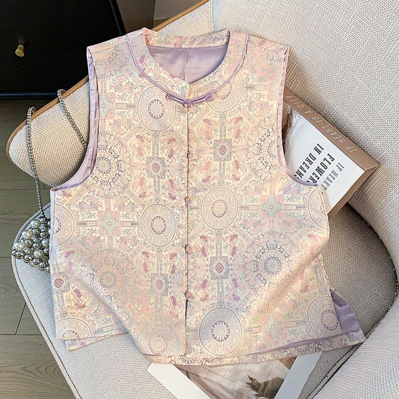 Elegant Women s Hanfu Vest: Retro Frog Button, Jacquard Brocade, Gold Embroidery L розовый
Elegant Women s Hanfu Vest: Retro Frog Button, Jacquard Brocade, Gold Embroidery L розовый