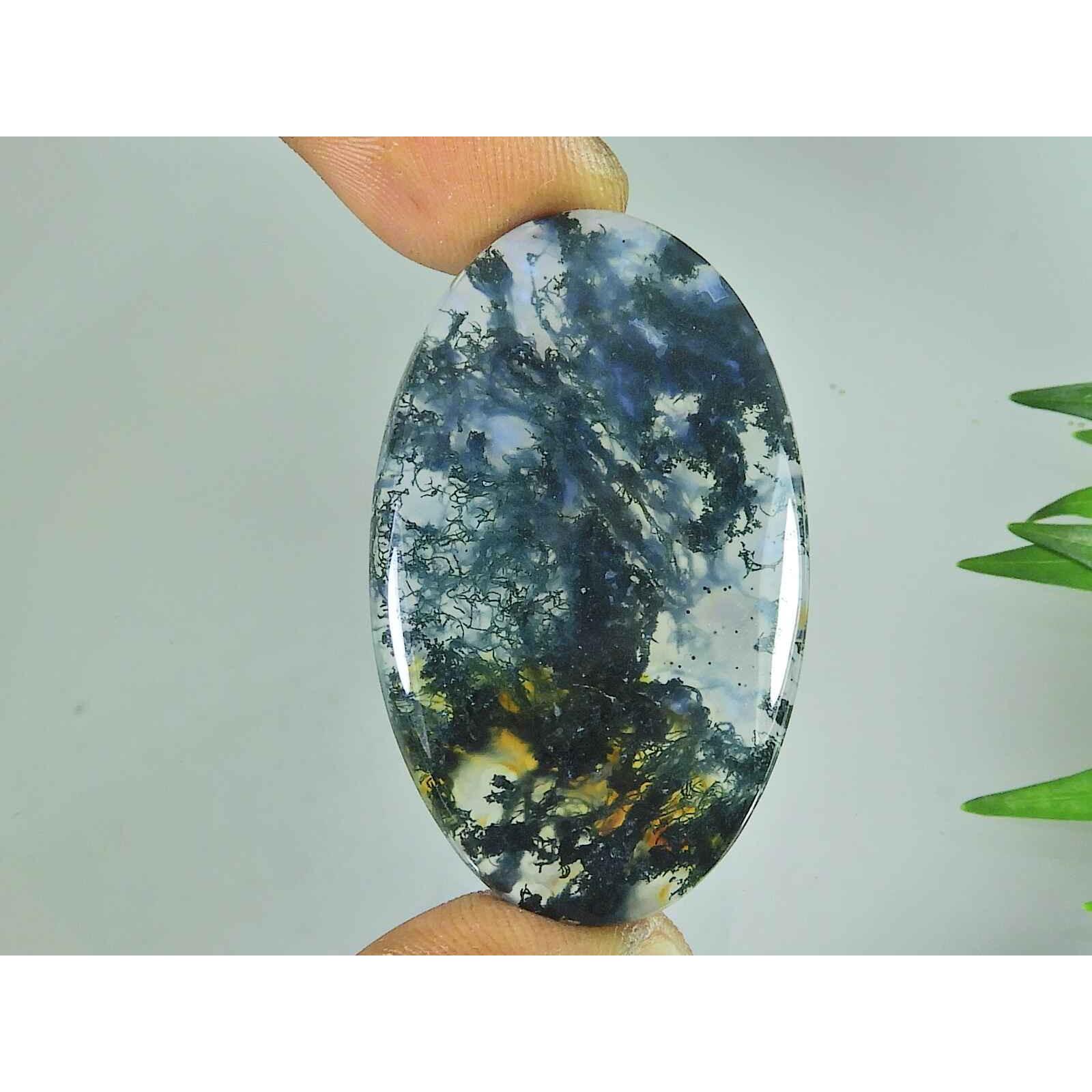 49Cts. Natural Green Moss Agate Oval Shape Cabochon Loose Gemstone 27X44MM SK-3697
49Cts. Natural Green Moss Agate Oval Shape Cabochon Loose Gemstone 27X44MM SK-3697