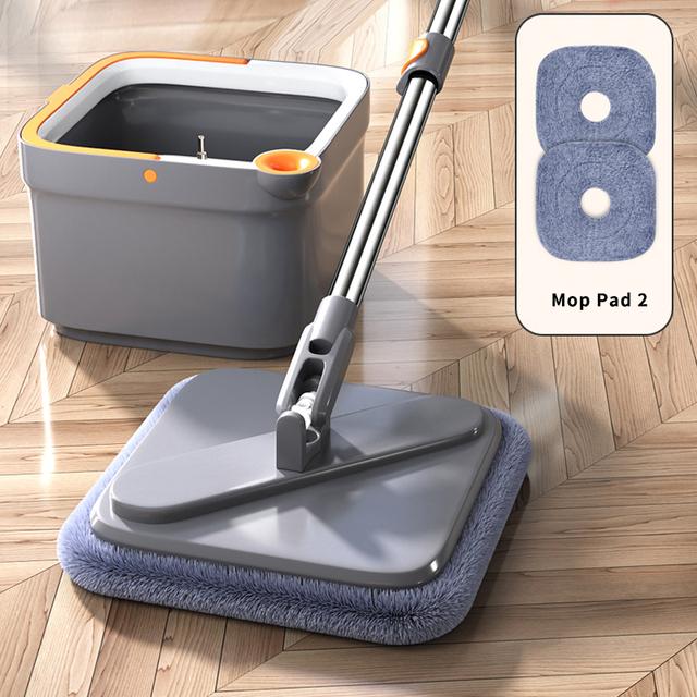 Joybos Spin Mop с ведром Без рук Ленивая сжимающая швабра Автоматическая волшебная напольная швабра Самоочищающаяся нано-микрофибра Ткань Квадратная швабра