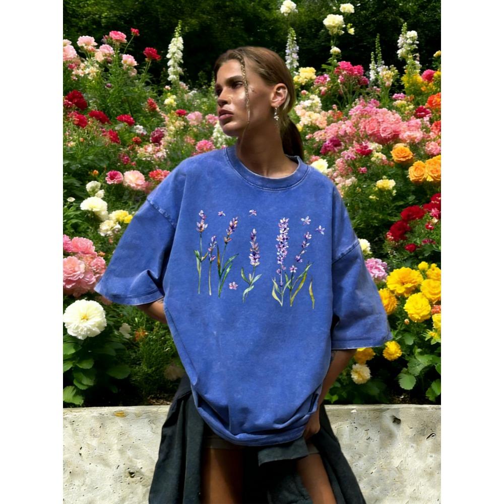 Fresh Lavender Flowers Print Women Washed T-Shirt Cotton Casual T Shirt Loose Hip Hop Short Sleeve Vintage Clothes 3XL
Fresh Lavender Flowers Print Women Washed T-Shirt Cotton Casual T Shirt Loose Hip Hop Short Sleeve Vintage Clothes 3XL