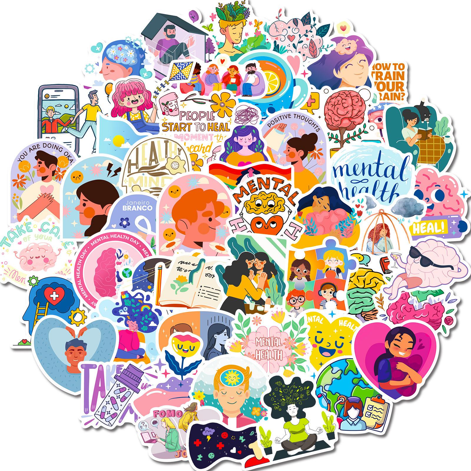 50 New Styles of Mental Health Knowledge Education Stickers Suitcase Helmet Refrigerator Notebook Student Graffiti Stickers
50 New Styles of Mental Health Knowledge Education Stickers Suitcase Helmet Refrigerator Notebook Student Graffiti Stickers