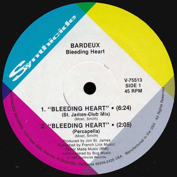 12inch Record BARDEUX - Bleeding Heart V75513 Synthicide Reco 1988 US Dance & Electronica Used
12inch Record BARDEUX - Bleeding Heart V75513 Synthicide Reco 1988 US Dance & Electronica Used
