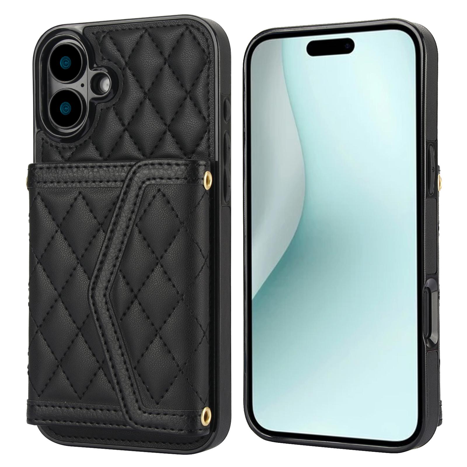 For iPhone 16 Plus Case Card Holders RFID Blocking PU Leather+TPU Phone Cover with Shoulder Strap Black
For iPhone 16 Plus Case Card Holders RFID Blocking PU Leather+TPU Phone Cover with Shoulder Strap Black