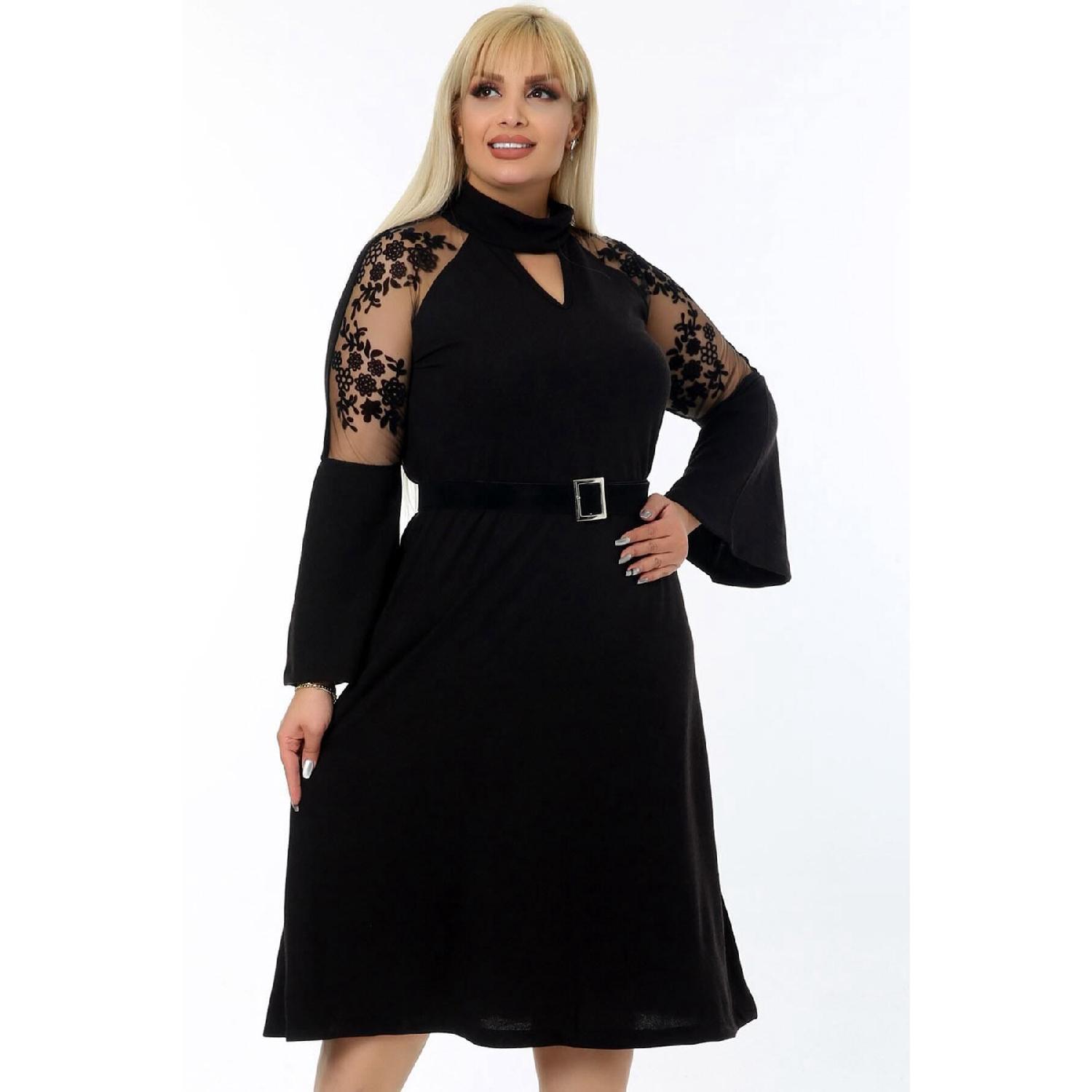 Volan Lace Detail Sleeve Breast Dressed Arched Dress 54-56 чорний
Volan Lace Detail Sleeve Breast Dressed Arched Dress 54-56 чорний
