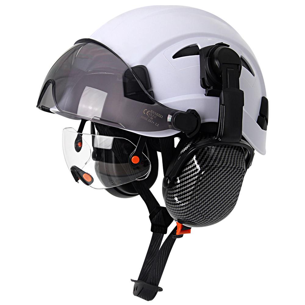 CE Carbon Fiber Safety Helmet W/ Earmuffs Double Goggles ABS Construction Hard Hat For Engineer High Quality Work Cap ANSI
CE Carbon Fiber Safety Helmet W/ Earmuffs Double Goggles ABS Construction Hard Hat For Engineer High Quality Work Cap ANSI