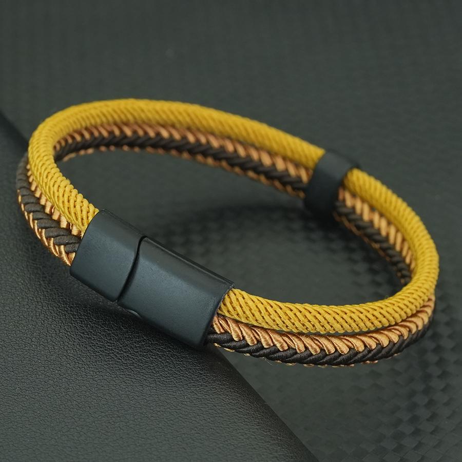 New Fashion Men Bracelet Rope A Grade Handmade Fabric Braslet Bangle Detachable Magnetic Buckle Perfect Gift Him Pulseria Hombre L 22.5cm 8.5Inch темно-жовтий колір
New Fashion Men Bracelet Rope A Grade Handmade Fabric Braslet Bangle Detachable Magnetic Buckle Perfect Gift Him Pulseria Hombre L 22.5cm 8.5Inch темно-жовтий колір