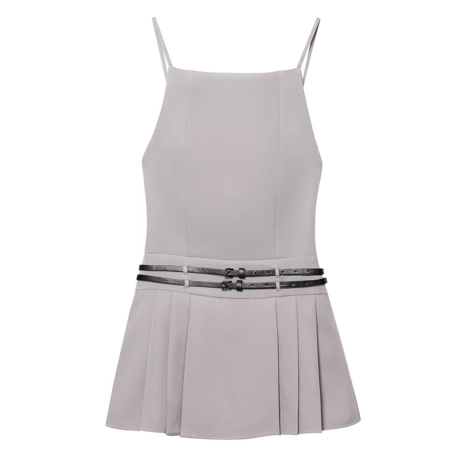 European & American Women s Spaghetti Strap Backless Belted Pleated Dress - Hot Selling & Sexy Design M сірий колір
European & American Women s Spaghetti Strap Backless Belted Pleated Dress - Hot Selling & Sexy Design M сірий колір