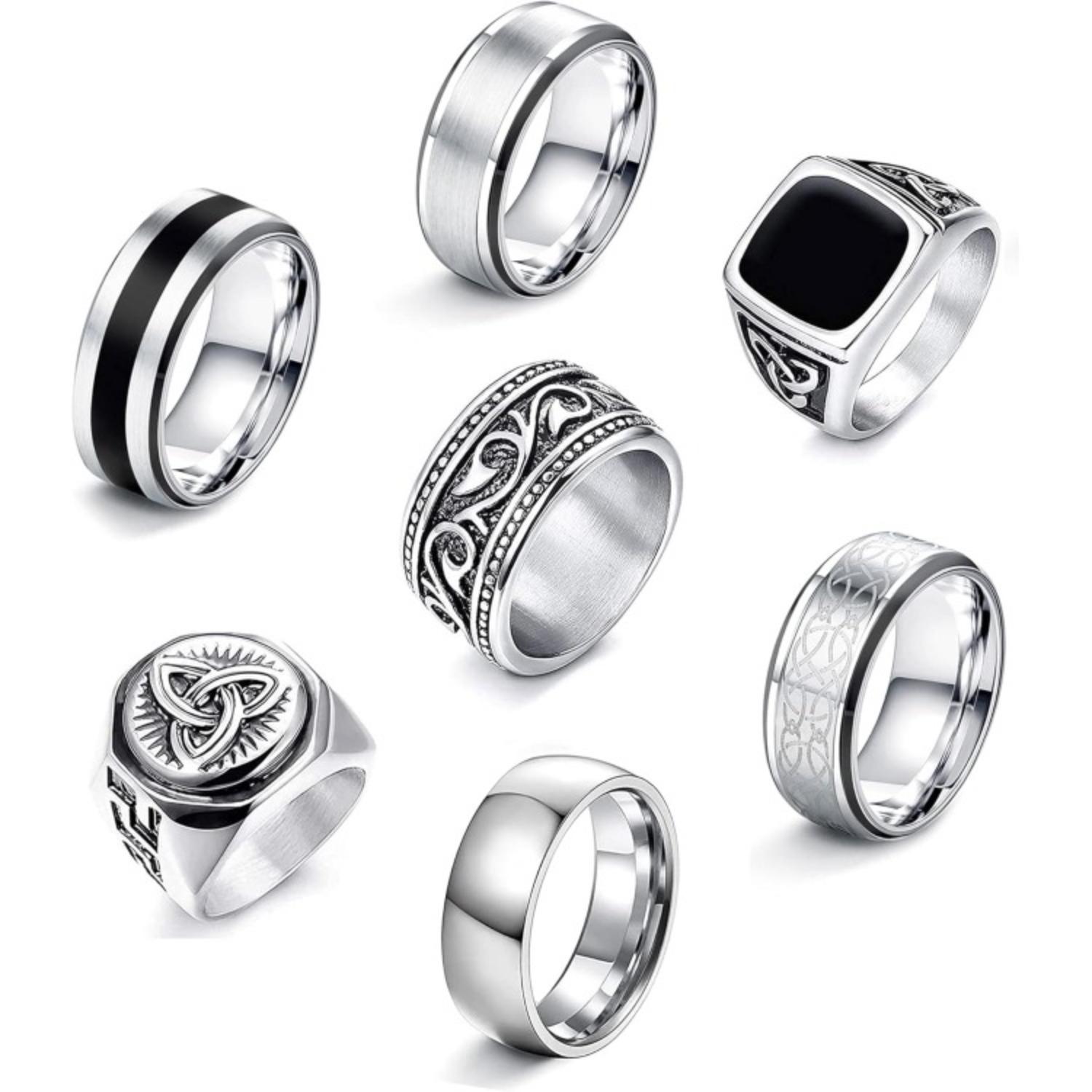 Bobisty 7Pcs Stainless Steel Rings Sets for Men Matte Polished Vintage Gothic Biker Rings Engagement Band Rings Jewellery Gifts 11
Bobisty 7Pcs Stainless Steel Rings Sets for Men Matte Polished Vintage Gothic Biker Rings Engagement Band Rings Jewellery Gifts 11
