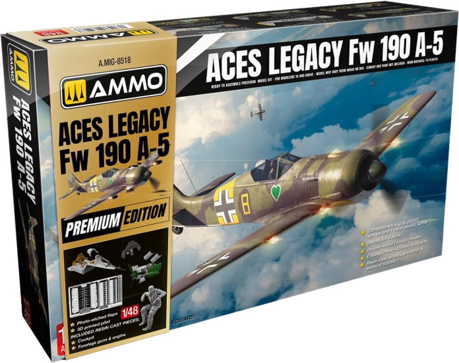 AMO Ace Legacy Premium Edition Пластиковая модель AMO8518 1/48 Fw190A-5 (Самолет)
AMO Ace Legacy Premium Edition Пластиковая модель AMO8518 1/48 Fw190A-5 (Самолет)