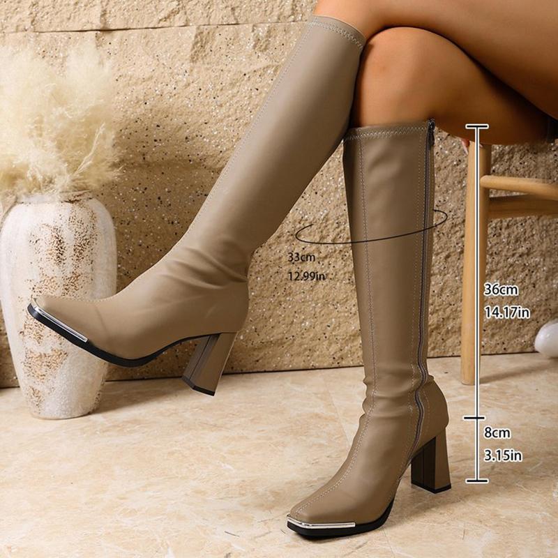 Fashion Elegant Pu Leather Boots for Women Spring Autumn Fashion Square Toe High Heel Botas Woman Zipper Up Khaki Black Boots Mujer 35
Fashion Elegant Pu Leather Boots for Women Spring Autumn Fashion Square Toe High Heel Botas Woman Zipper Up Khaki Black Boots Mujer 35