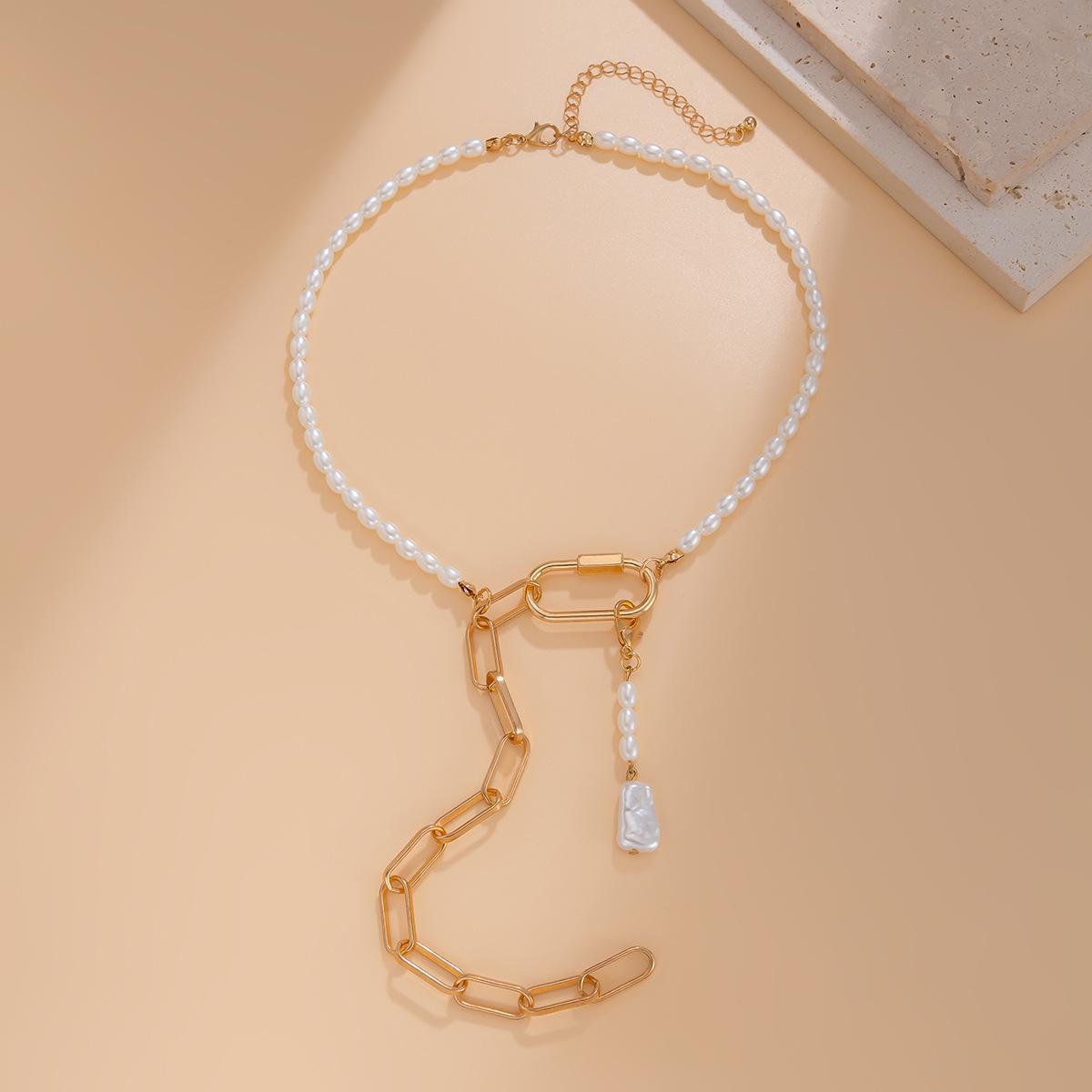 Геометрическое ожерелье из жемчуга и сплава с крестообразной цепочкой: Простая, универсальная европейско-американская мода
Геометрическое ожерелье из жемчуга и сплава с крестообразной цепочкой: Простая, универсальная европейско-американская мода