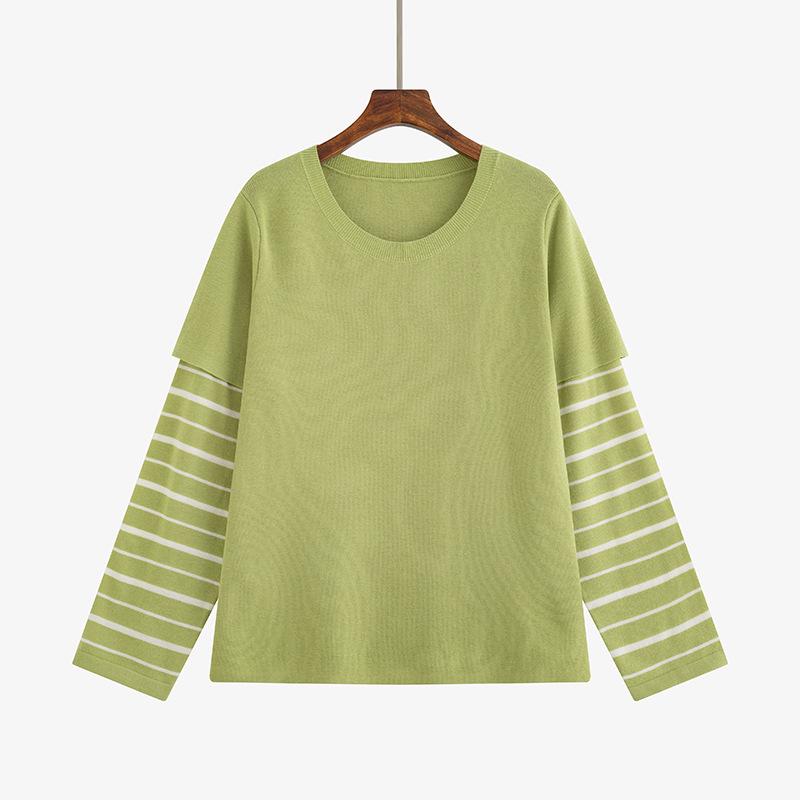 Plus Size Women s Striped Long Sleeve Round Neck Slimming Knit Top - 2026 Spring Collection XL (120-150 lbs) зелёный
Plus Size Women s Striped Long Sleeve Round Neck Slimming Knit Top - 2026 Spring Collection XL (120-150 lbs) зелёный