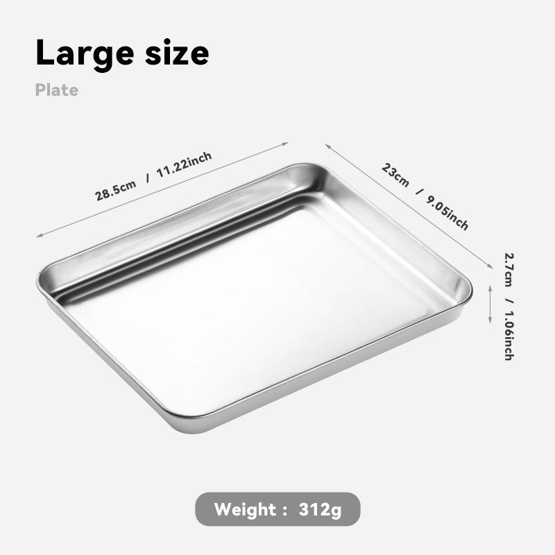 Нержавіюча сталь Плоский піднос та сітчастий лист для запікання, смаження, барбекю та зливу олії
Нержавіюча сталь Плоский піднос та сітчастий лист для запікання, смаження, барбекю та зливу олії