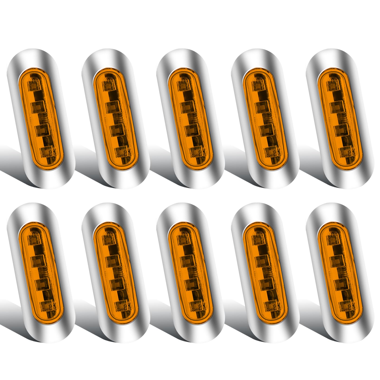 LED Side Marker Lights Side Lamps 12V 24V High Brightness Waterproof Suitable for Yellow 4-LED Universal, Trucks, Trailers, Buses, Boats,
LED Side Marker Lights Side Lamps 12V 24V High Brightness Waterproof Suitable for Yellow 4-LED Universal, Trucks, Trailers, Buses, Boats,