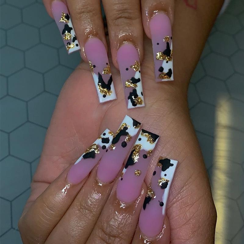 Pure & Desire Wearable Nails: Long Square Pink, Black & White with Gold Glitter Removable Nail Stickers Glue Style
Pure & Desire Wearable Nails: Long Square Pink, Black & White with Gold Glitter Removable Nail Stickers Glue Style
