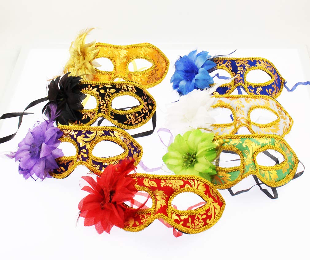 Gorgeous Venetian Mask Set of 7 Colors for Masquerade Parties Olive-G 
Gorgeous Venetian Mask Set of 7 Colors for Masquerade Parties Olive-G