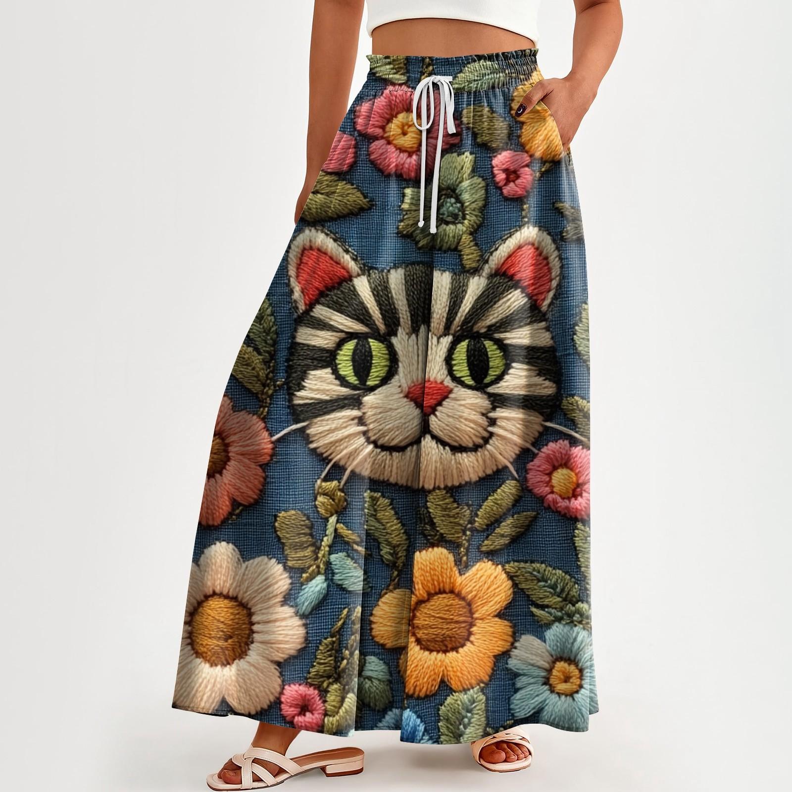 Жіночі кишенькові широкі брюки з високою талією Повсякденні штани з квітковим принтом XXL
Жіночі кишенькові широкі брюки з високою талією Повсякденні штани з квітковим принтом XXL