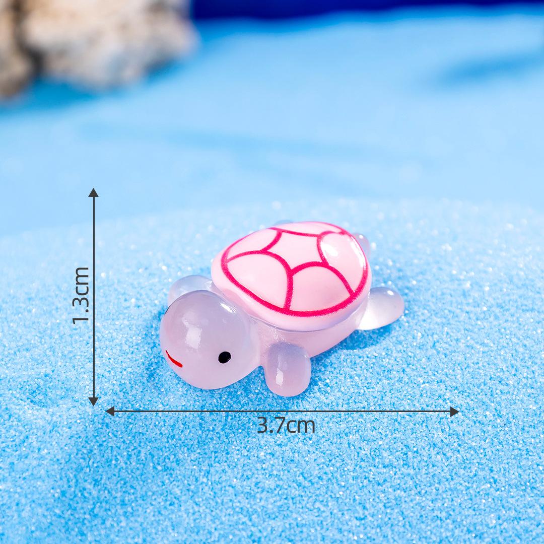 10 шт. милые мини светящиеся черепашки украшения светящиеся в темноте миниатюры черепаха микро пейзаж детские игрушки украшение дома подарок M розовый