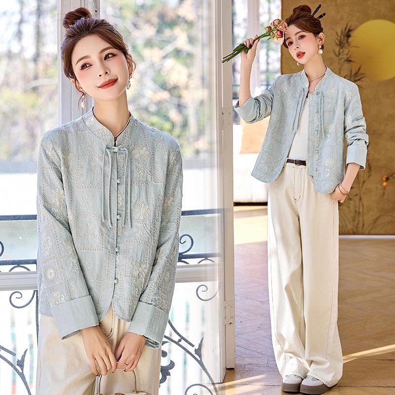 Женский вышитый жакет с круглым вырезом - Новый китайский стиль, однобортный, модный для весны и осени 2025 (RS2809) M (110-120 Jin) светло-синий
Женский вышитый жакет с круглым вырезом - Новый китайский стиль, однобортный, модный для весны и осени 2025 (RS2809) M (110-120 Jin) светло-синий