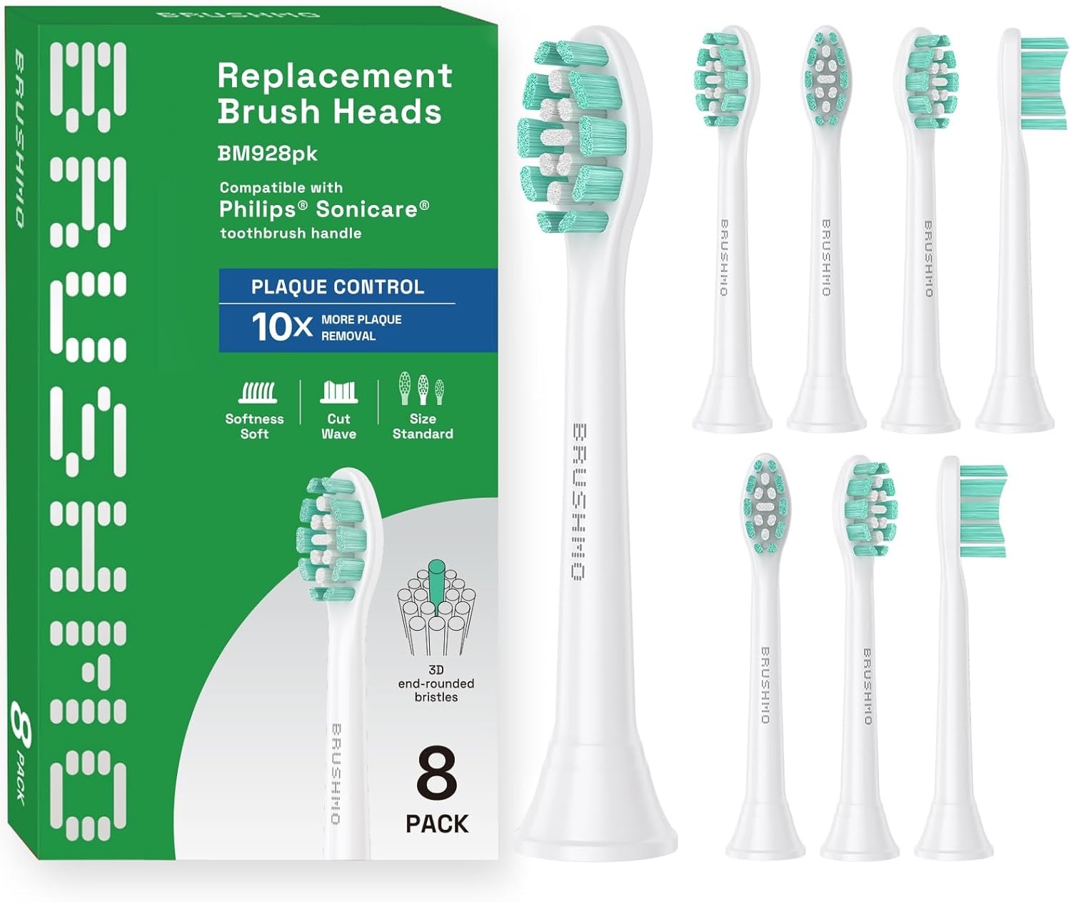 Plaque Control Replacement Toothbrush Heads, Compatible with Philips Click-on Electric Toothbrush Handles, 8 St United States
Plaque Control Replacement Toothbrush Heads, Compatible with Philips Click-on Electric Toothbrush Handles, 8 St United States