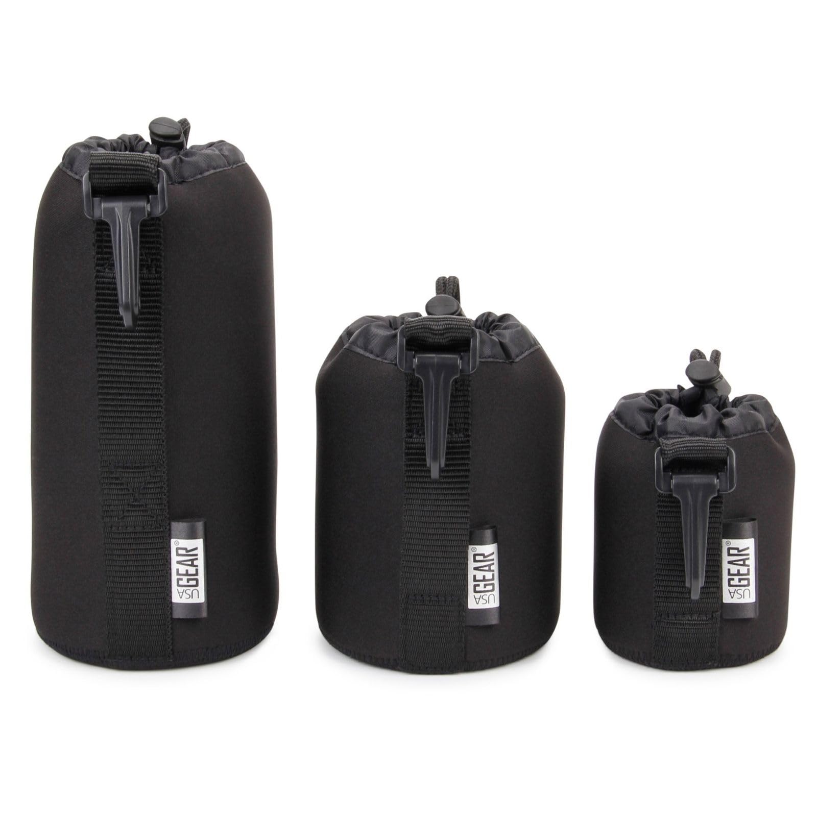 USA Gear FlexARMOR Protective Neoprene Lens Case Pouch Set 3 Pack and Large Cases Hold Lenses up to Drawstring Opening Included Clip Reinforced Belt чорний
USA Gear FlexARMOR Protective Neoprene Lens Case Pouch Set 3 Pack and Large Cases Hold Lenses up to Drawstring Opening Included Clip Reinforced Belt чорний