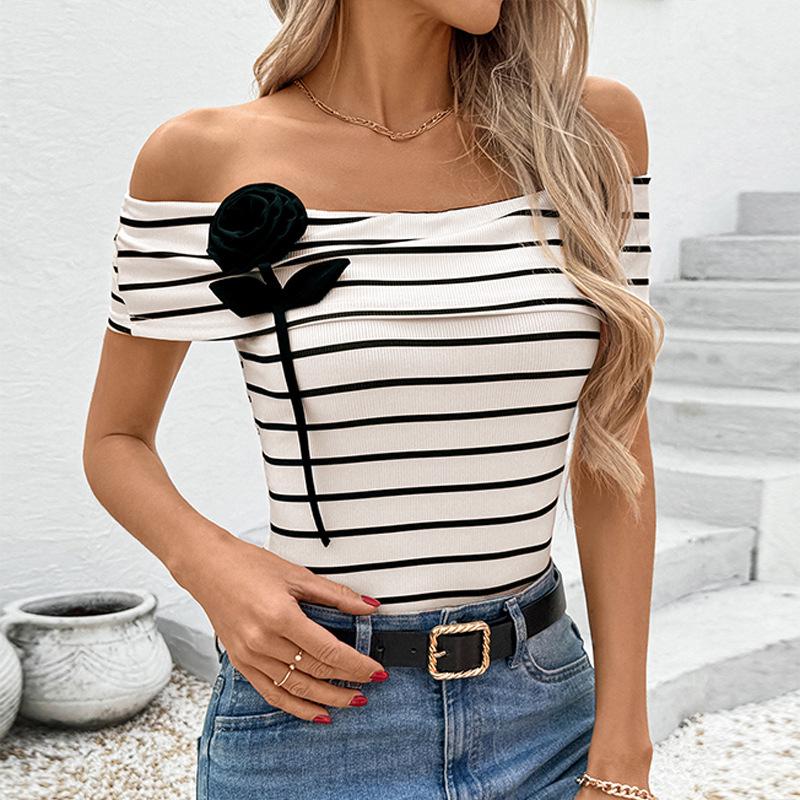 2026 Summer European One-Shoulder Floral Stripe T-Shirt for Women Extra Large абрикосовий
2026 Summer European One-Shoulder Floral Stripe T-Shirt for Women Extra Large абрикосовий