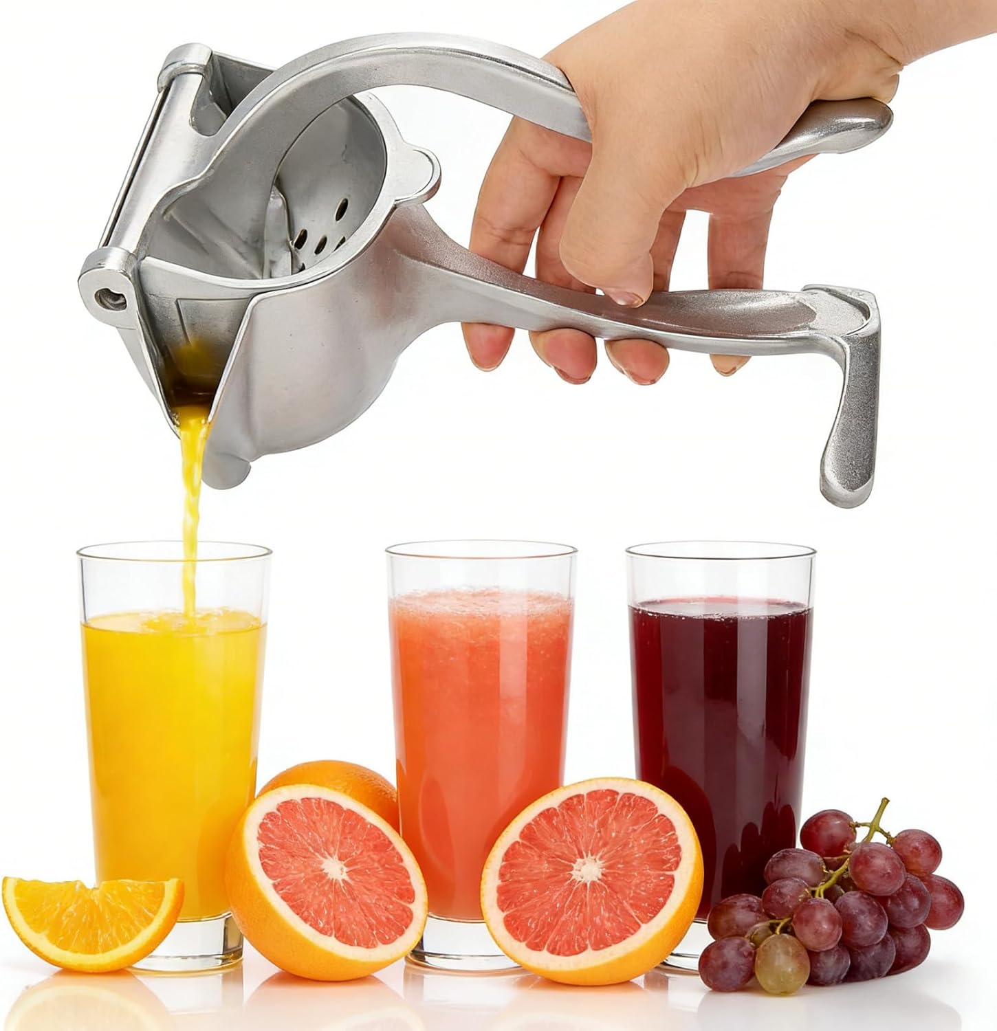 Aluminum Alloy Manual Hand Press Juicer & Lemon Squeezer for Citrus, Orange, Lime - Ergonomic Grip, United States
Aluminum Alloy Manual Hand Press Juicer & Lemon Squeezer for Citrus, Orange, Lime - Ergonomic Grip, United States