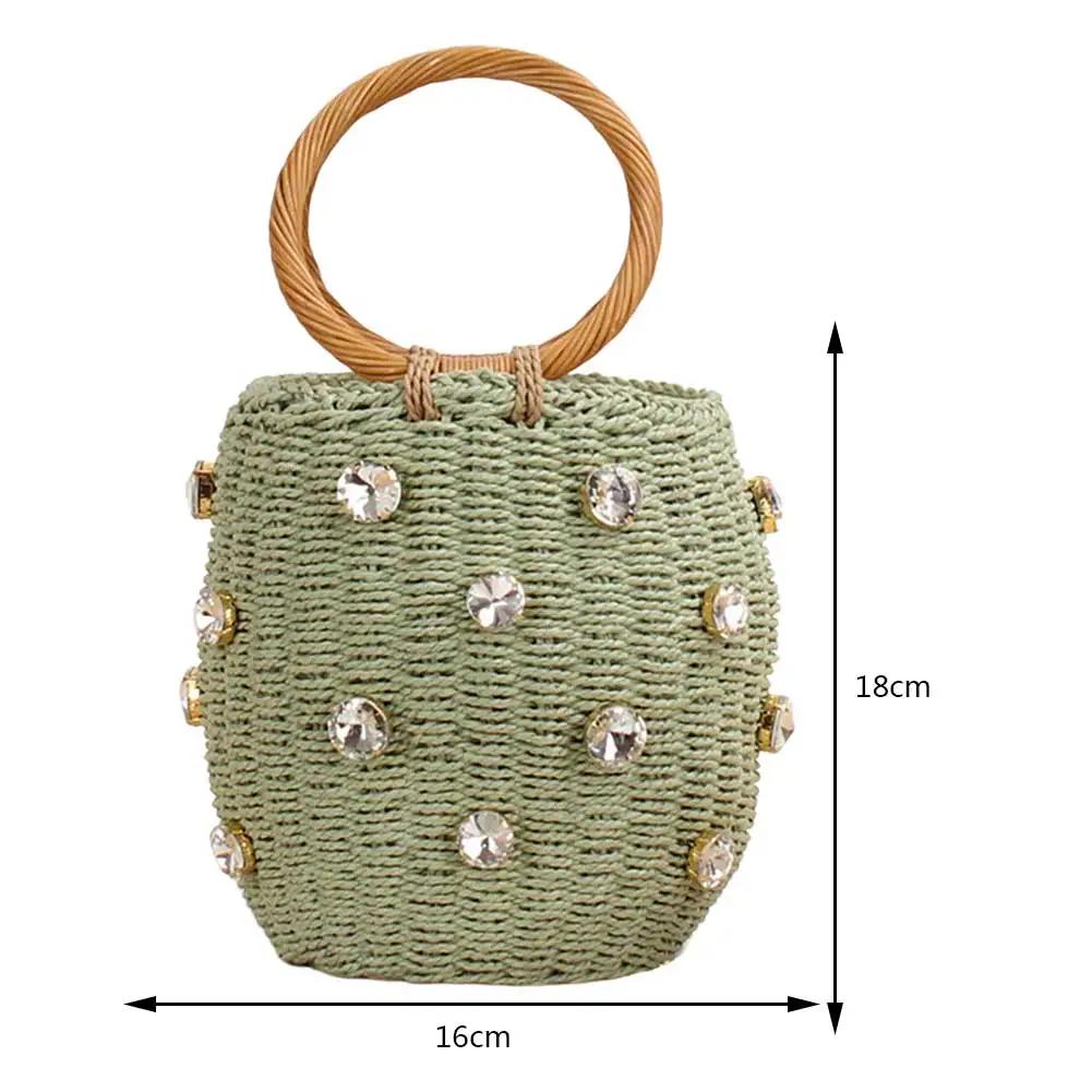 Diamonds Drawstring Bucket Bag Summer Beach Straw Bags for Women Top Handle Bags Rattan Boho Woven Bag Casual Handbag Clutch Bag 18x16x12cm
Diamonds Drawstring Bucket Bag Summer Beach Straw Bags for Women Top Handle Bags Rattan Boho Woven Bag Casual Handbag Clutch Bag 18x16x12cm