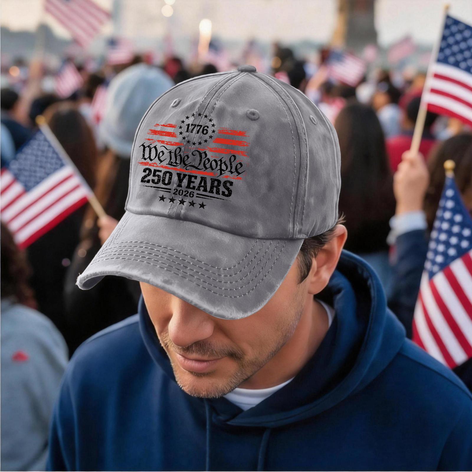 Unisex Vintage Washed Baseball Cap with Flag and Letter Print Adjustable Casual Hat 250 Years Anniversary Design One Size
Unisex Vintage Washed Baseball Cap with Flag and Letter Print Adjustable Casual Hat 250 Years Anniversary Design One Size