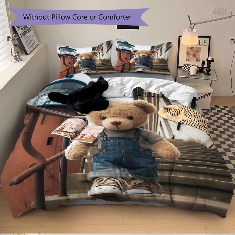 3pcs Anime Teddy Bear Bedding Set - Includes One Quilt Cover and Two Pillowcases (No Core) - Polyester Fabric - Perfect for Bedroom and Gues 135x200cm
3pcs Anime Teddy Bear Bedding Set - Includes One Quilt Cover and Two Pillowcases (No Core) - Polyester Fabric - Perfect for Bedroom and Gues 135x200cm