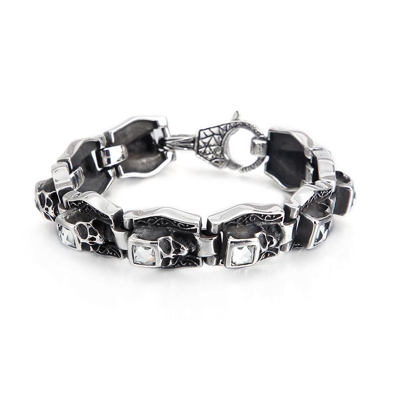 Fongten 22cm Skull Bracelet for Men Stainless Steel Square Zircon Chain Heavy Bangle Bracelet Male Skeleton Jewelry Christmas 22cm
Fongten 22cm Skull Bracelet for Men Stainless Steel Square Zircon Chain Heavy Bangle Bracelet Male Skeleton Jewelry Christmas 22cm