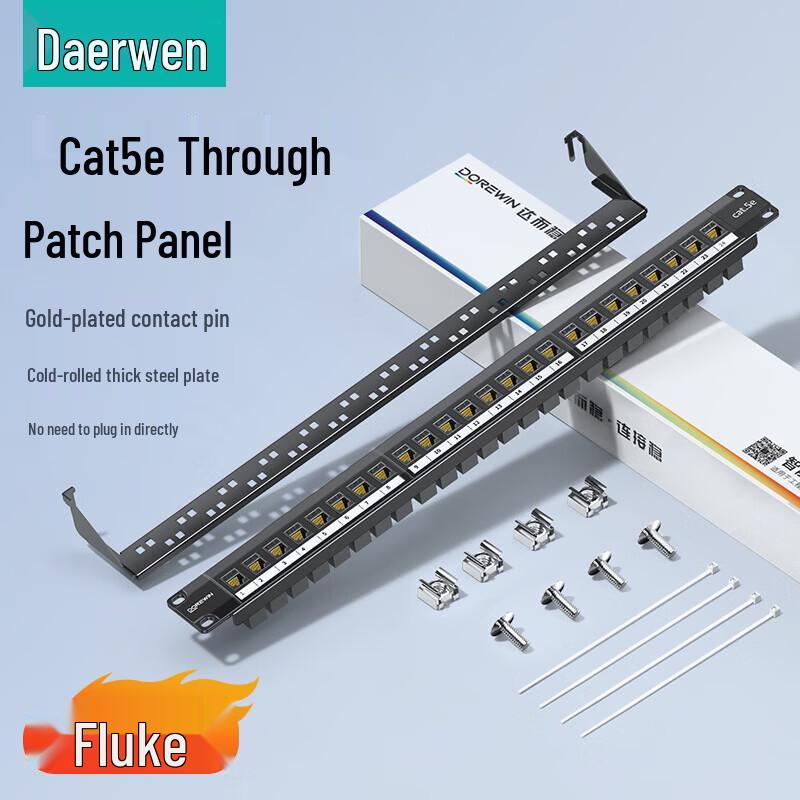 DOREWIN Cat5e 24-Port Pass-Through Network Patch Panel
DOREWIN Cat5e 24-Port Pass-Through Network Patch Panel