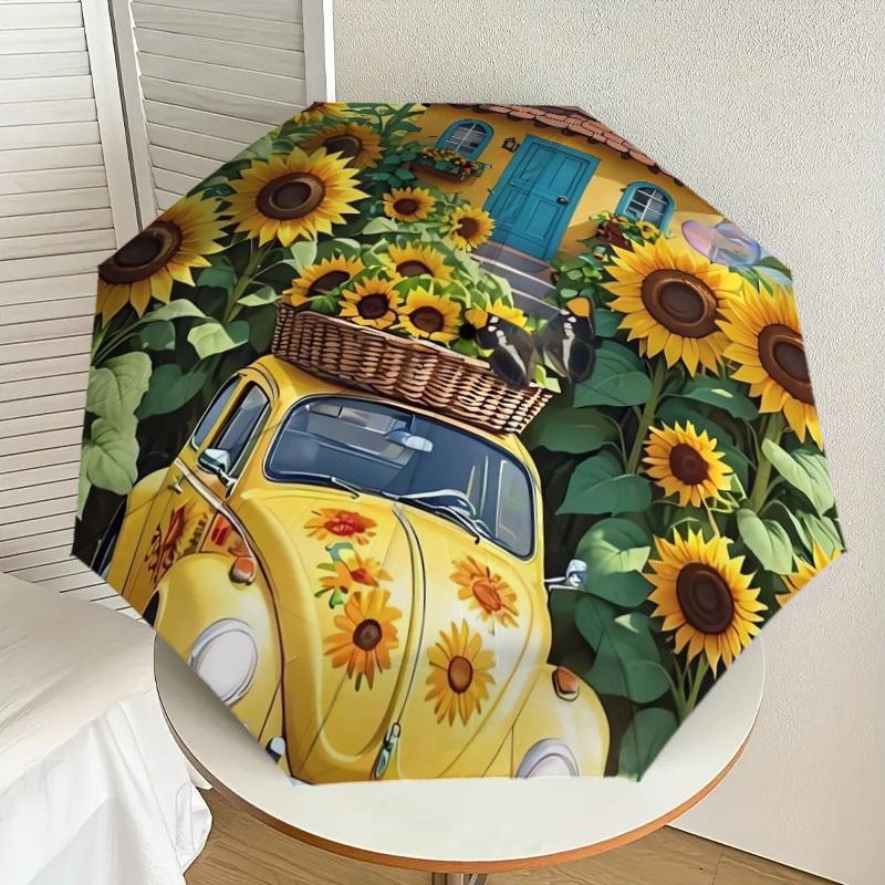 1pc Sunflower Volkswagen Beetle Garden Scene Umbrella with Plastic Handle,Suitable for All Seasons Home Travel Outdoor UmbrellaDD884
1pc Sunflower Volkswagen Beetle Garden Scene Umbrella with Plastic Handle,Suitable for All Seasons Home Travel Outdoor UmbrellaDD884
