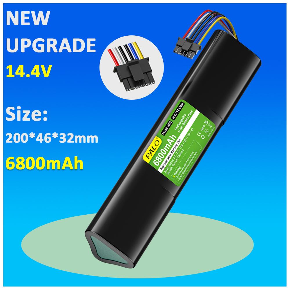 PALO 14.4V 6800mAh Replacement Battery 945-0225,205-0011 Lithium battery for Neato Botvac D3 D4 D5 D6 D7 D3+ D301 D5+ D502 D701 1PCS
PALO 14.4V 6800mAh Replacement Battery 945-0225,205-0011 Lithium battery for Neato Botvac D3 D4 D5 D6 D7 D3+ D301 D5+ D502 D701 1PCS
