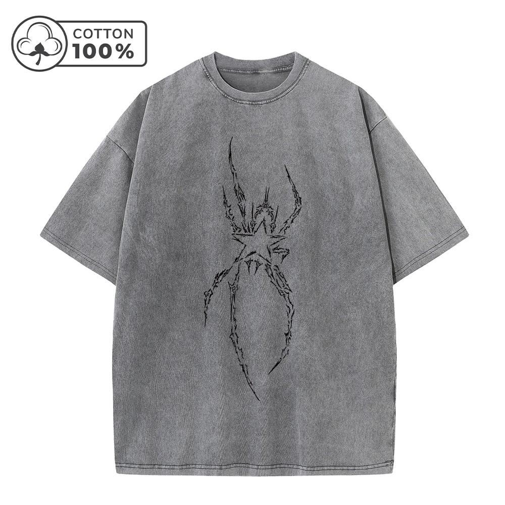 Mens Creative Star And Spider Print Washed TShirt Comfortable Pure Cotton Short Sleeve Casual Street Style Commute Fitness Top S
Mens Creative Star And Spider Print Washed TShirt Comfortable Pure Cotton Short Sleeve Casual Street Style Commute Fitness Top S