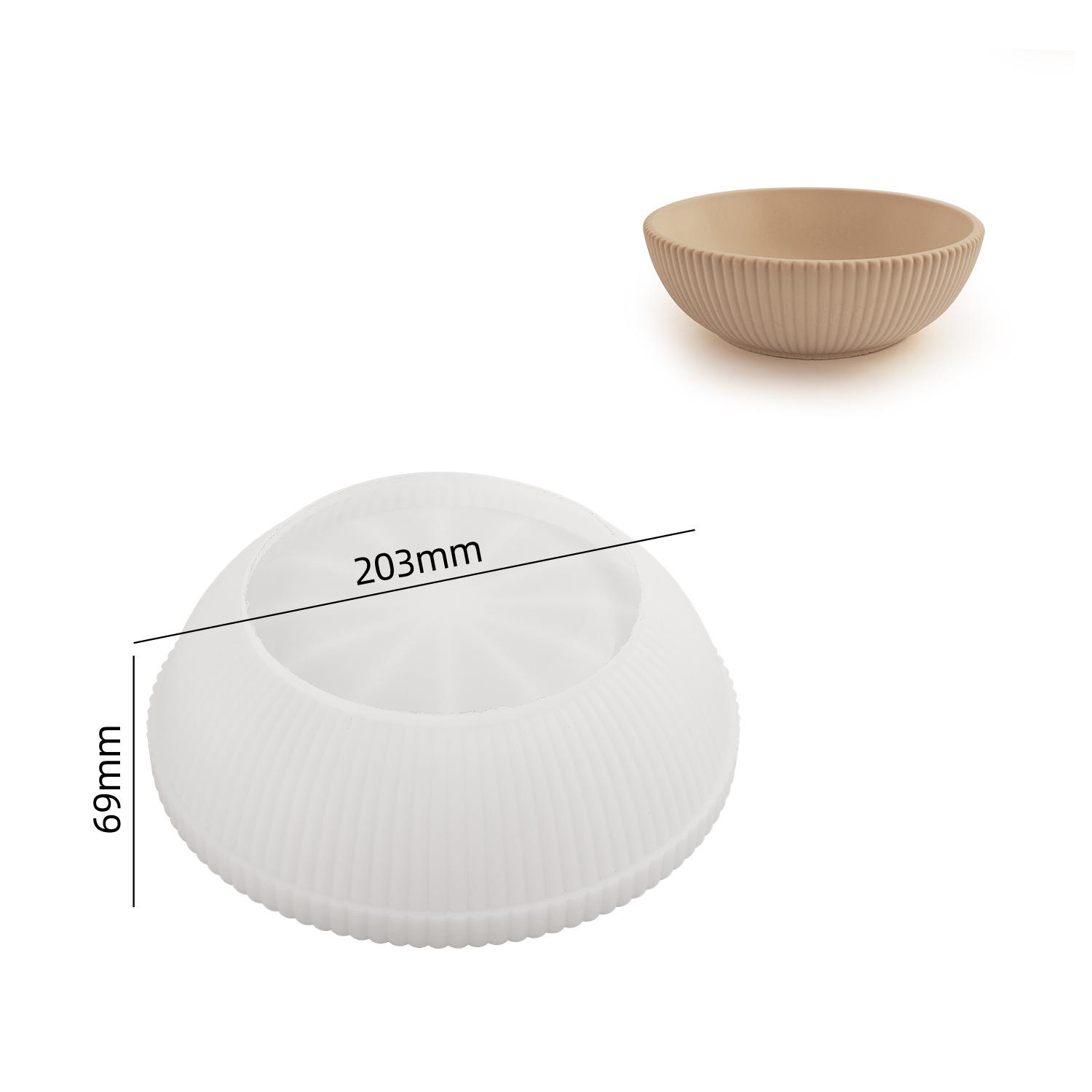 Большая емкость Чаша Подсвечник Бетонная форма Уличные кашпо Поднос для хранения Силиконовые формы Полосатые цементные горшки Литейная форма